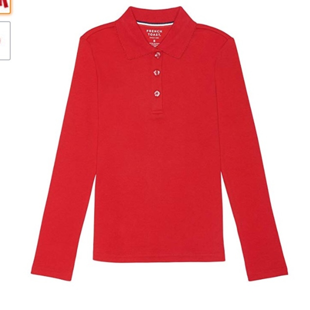French Toast Girls' Long Sleeve  Polo with  Collar